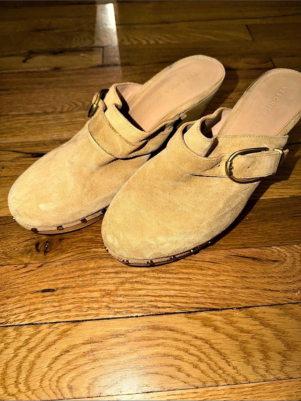 Veronica Beard Dacey Suede Clog Brown Mules